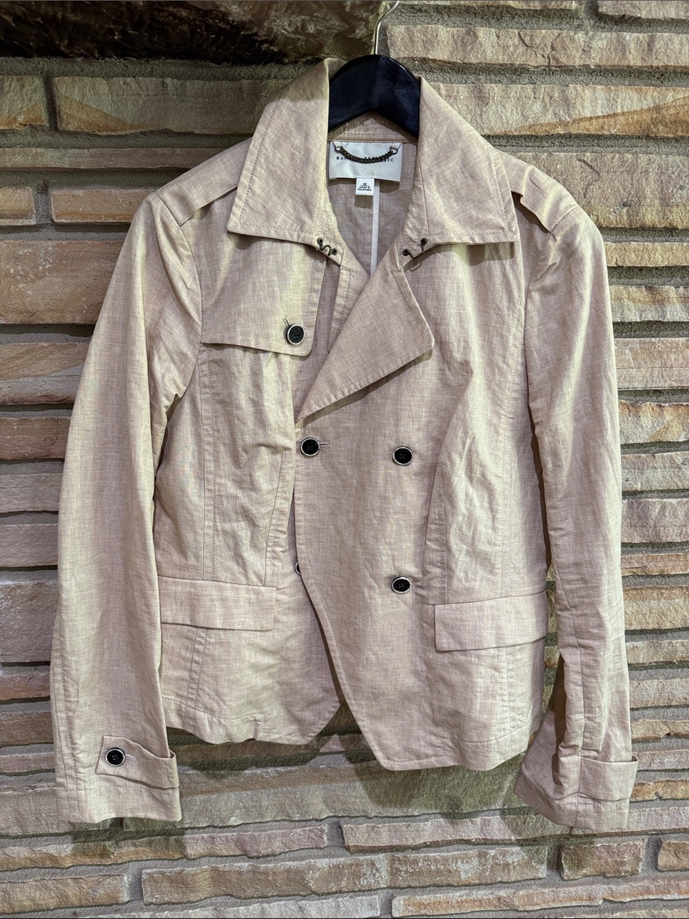 Banana Republic Light Beige Double-Breasted Trench Jacket